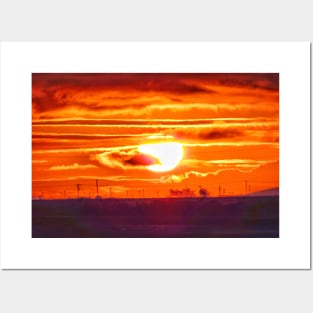 Fiery red sunset Posters and Art